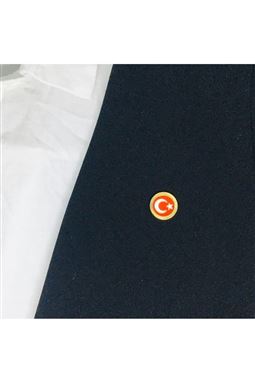 Yuvarlak Türk Bayrağı Yaka Rozeti - Şık ve Anlamlı Aksesuar