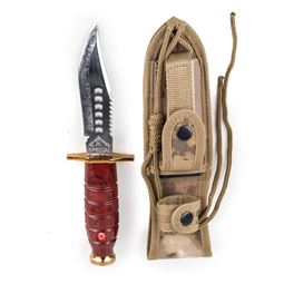 Kırmızı Jandarma Kamuflaj Komando Bıçağı - Keskin ve Dayanıklı