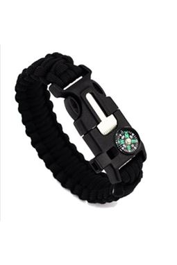 5 Fonksiyonlu Siyah Paracord Bileklik ve Bıçak Seti
