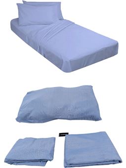 Mavi Askeri Nevresim Takımı - Yastık Kılıfı ve Çarşaf Seti