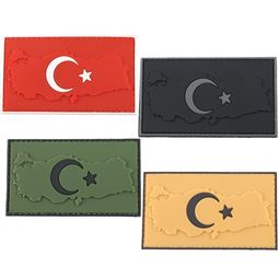 Türkiye Haritalı Kırmızı TÜRK Bayraklı Silikon Peç Patch