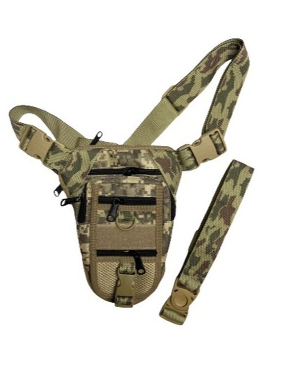 Gazi Ticaret Dijital Kamuflaj Taktik Çanta – Bel, Omuz ve Bacak Kullanımlı Çok Fonksiyonlu