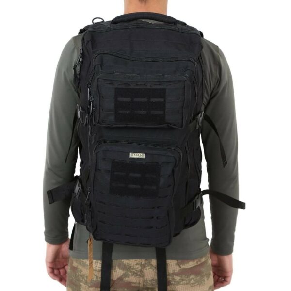 45 Litre Siyah Renk Lazer Kesim Taktik Sırt Çantası
